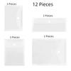 12PCS 4 Size Scrapbook Stamp Storage Bag Waterproof Die Storage Pockets  Office