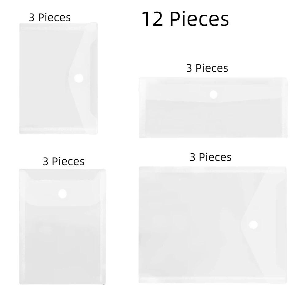 12PCS 4 Size Scrapbook Stamp Storage Bag Waterproof Die Storage Pockets Office