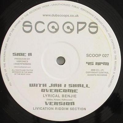 10inch Record LYRICAL BENJIE / ROHAN LEE - With Jah I Shall Overcome / No Easy SCOOP027 Scoops 2009 UK Reggae, Ska & Dub Used
