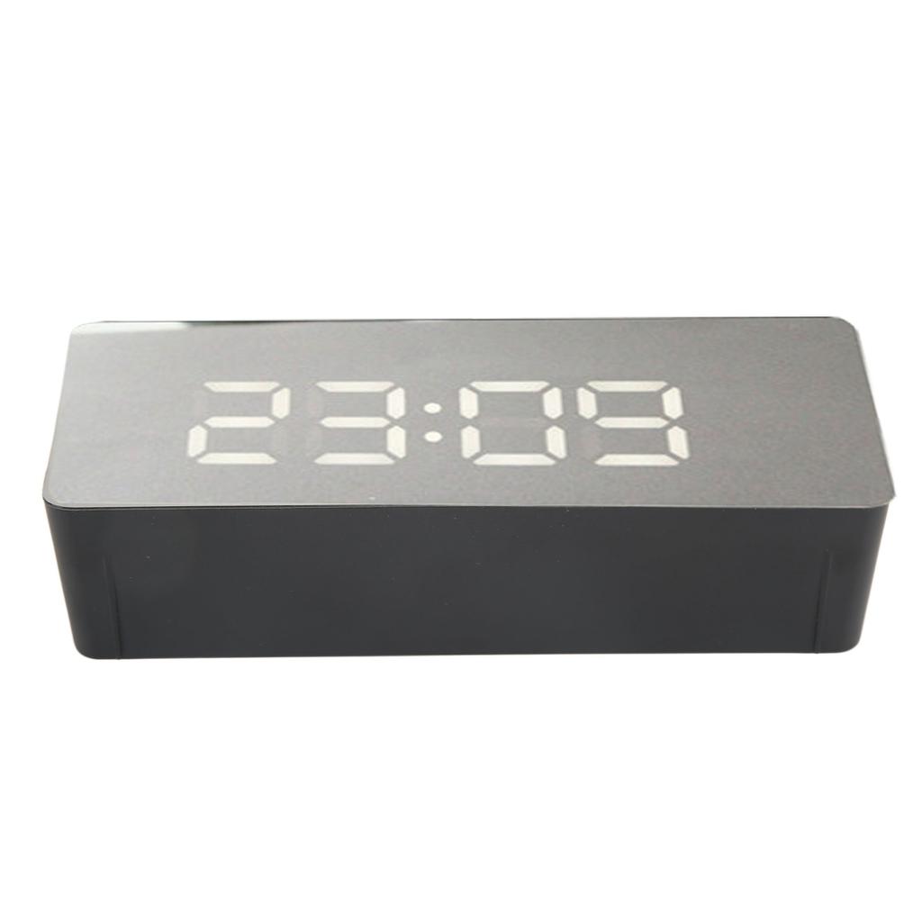 Digital Clock LED HD Large Screen Display Mirror Technology Black Battery Plug In Digital Alarm Clock for Home
