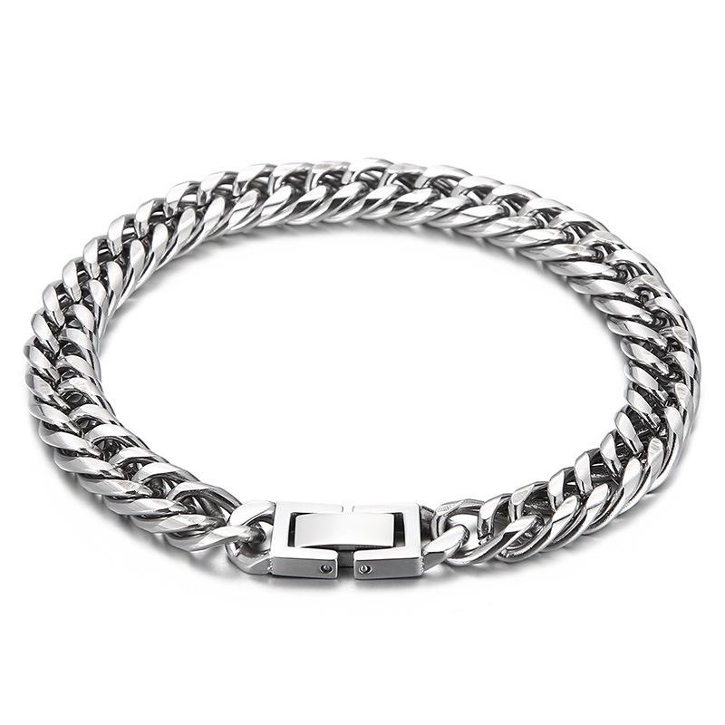 Unisex Cuban Cut Edge Titanium Steel Bracelet - Simple Whip Chain Fashion Jewelry