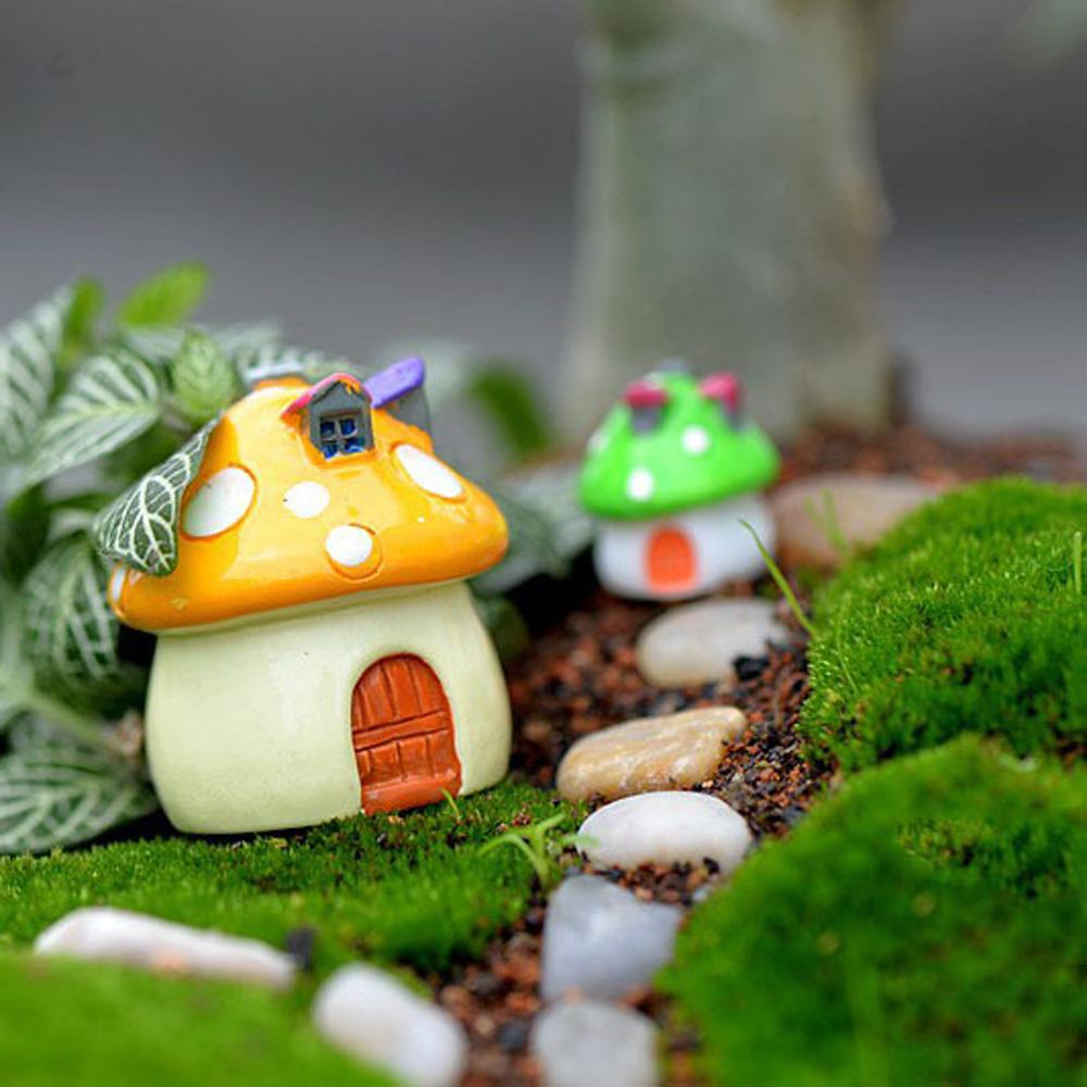 Mushroom Craft Office Bonsai Decoration Miniature Figurine Micro Landscape Fairy Garden Ornament