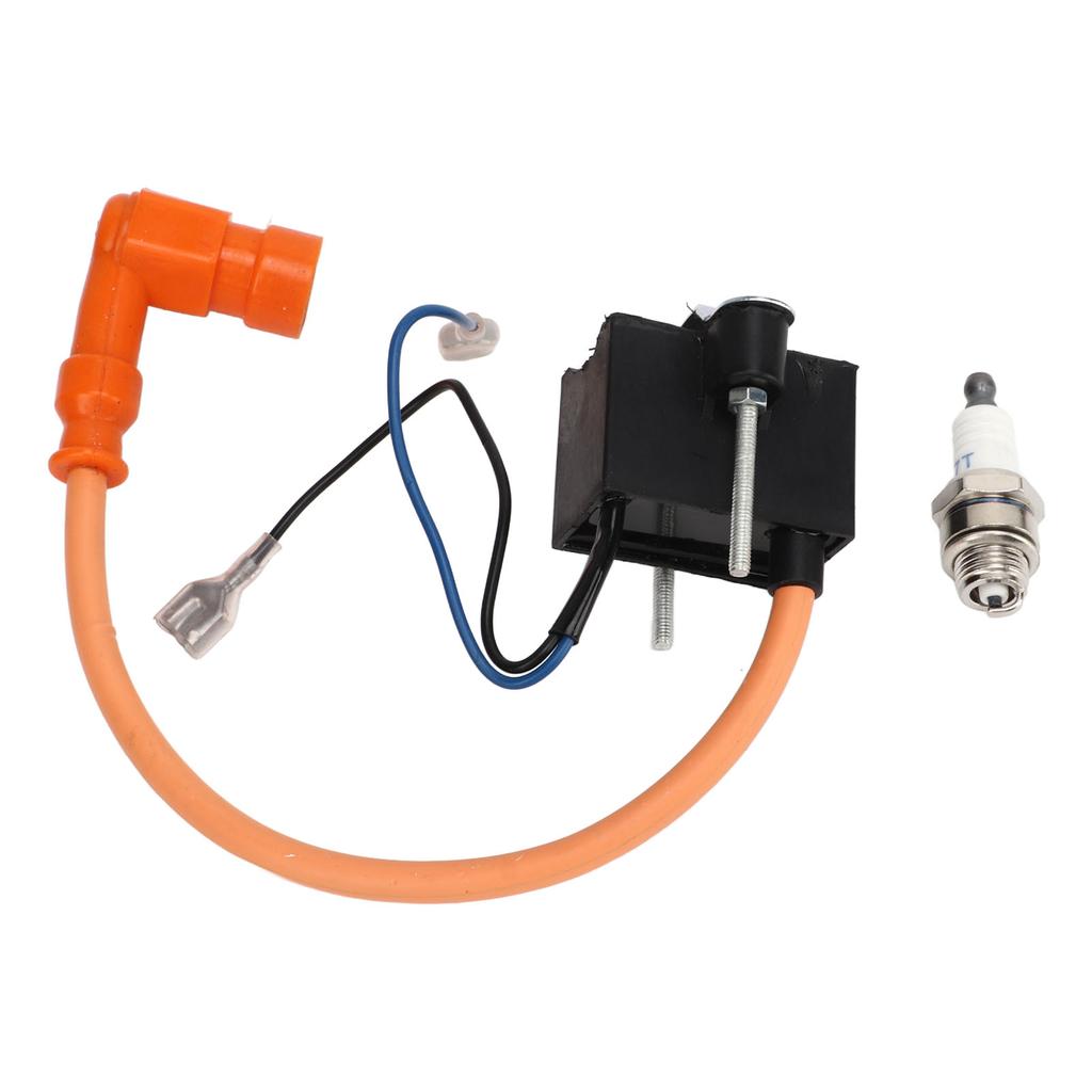 CDI Ignition Coil with Spark Plug Replacement for 49cc 50cc 60cc 66cc 70cc 80cc 2 Stroke Engine Motorized Bicycle