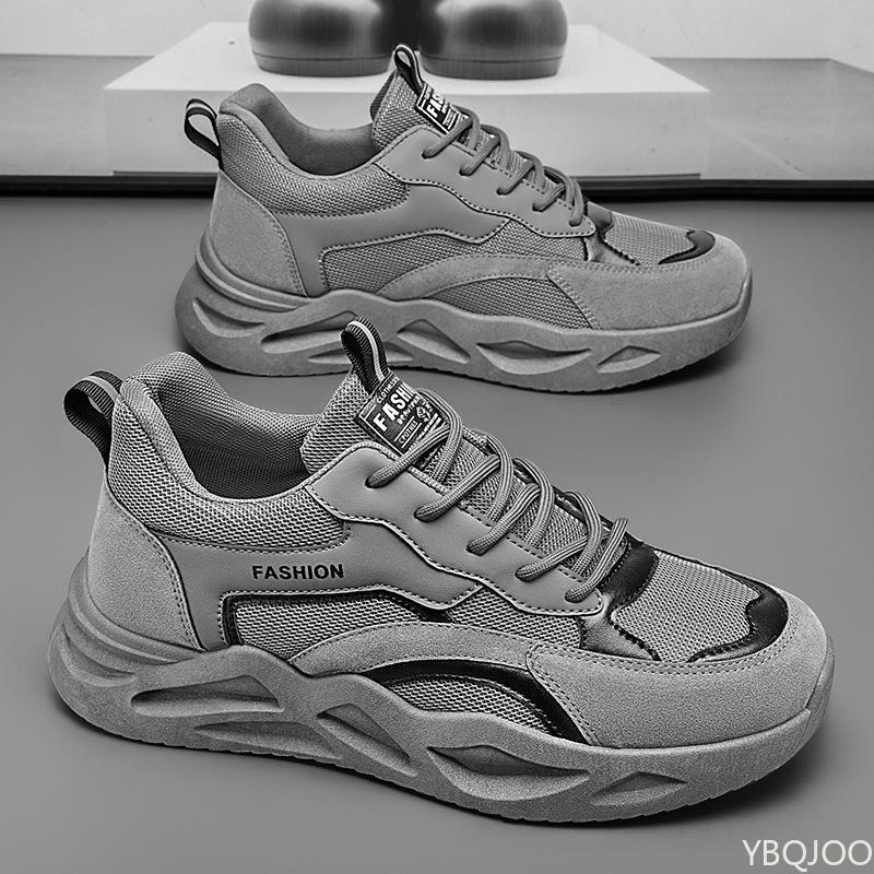 Spring Men'S New Lightweight Breathable Shoes Men'S Trendy Versatile Thick Soled Anti Slip Sports Shoes Casual Sneakers