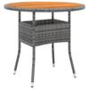 VidaXL Garden Table Ø80x75 Cm Wicker and Acacia Wood Grey 310609