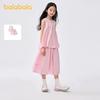 Balabala Girls' Set Summer Children's Set 2025 New Summer Big Children's Two Piece Half Skirt Set Sweet