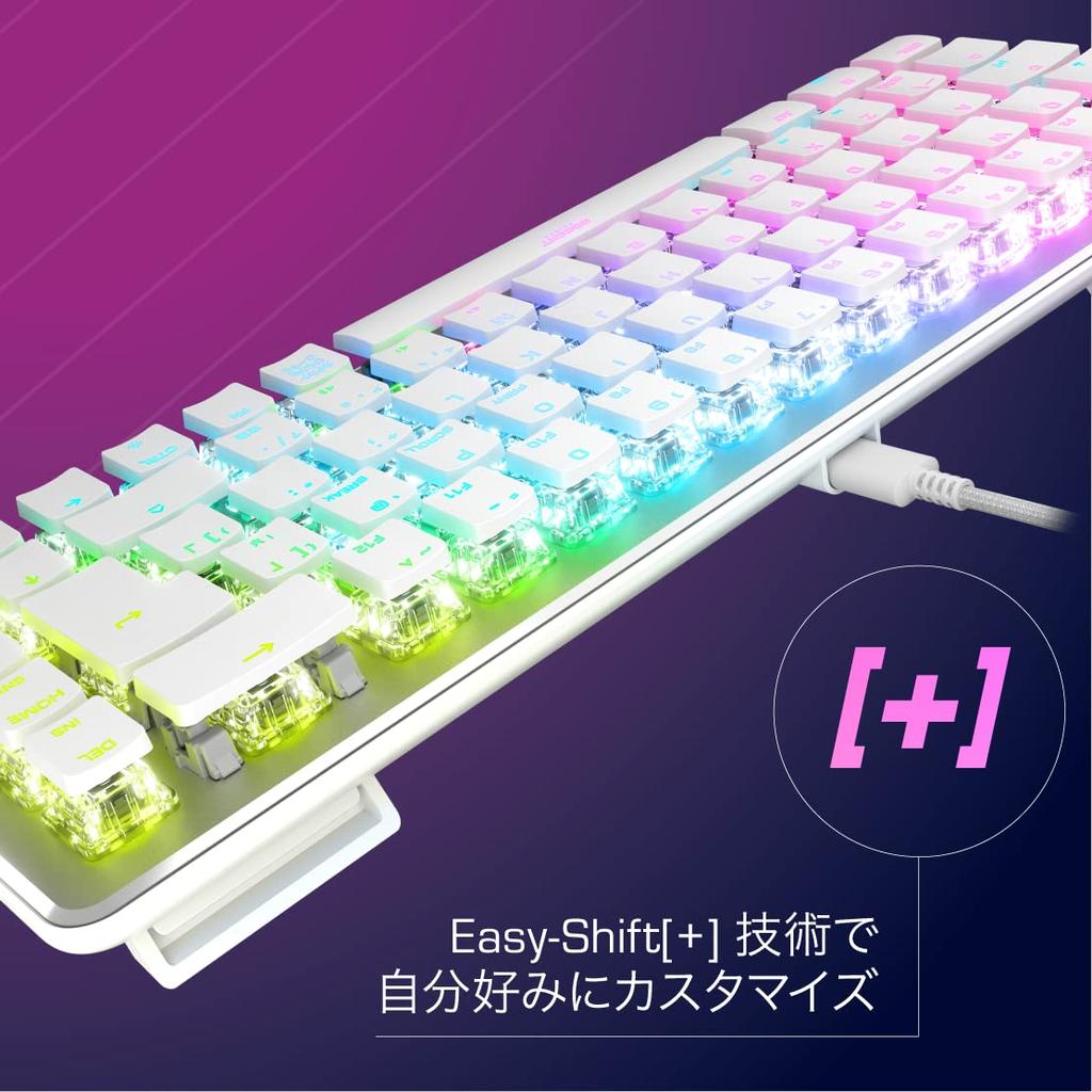 ROCCAT Vulcan II Mini Gaming Keyboard JP ISO Japanese Layout Wired White Optical Linear Mini RGB Windows 7 and Later Japanese (65%) [Authorized
