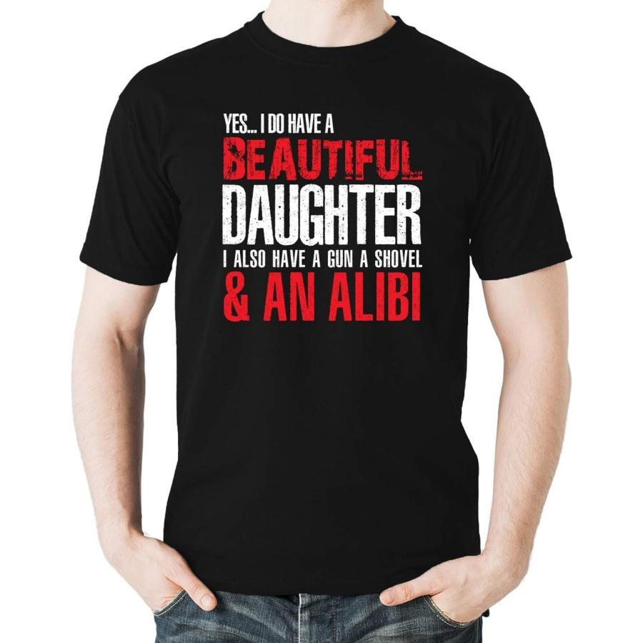 Yes I Do Have A Beautiful Daughter & Gun Shovel Alibi Funny Father s Day Men s T-Shirt XXXXXL разноцветный