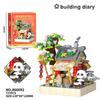 Lovely Cartoon Animal Micro Diamond Building Block China Panda Nanobricks Chinese Culture Street View Brick Toy With Wooden Base