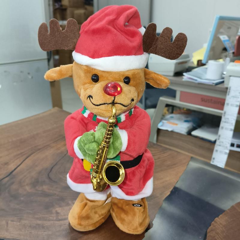 Electric Dancing Christmas Tree Plush Toy Glowing Halloween Christmas Decoration Swinging Singing Festive Home Decorations