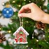 DIY Christmas Party Supplies 24/36Pcs Gingerbread House Ornaments, Wooden Xmas Tree Decor with Rope, Hanging Decorations Ornaments for Holiday