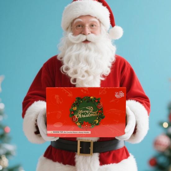 24Pcs/Set Fishing Advent Calendar Christmas Countdown 24 Days Set 360 Degree Rotating Fish Lure Outdoor Fishing Gear