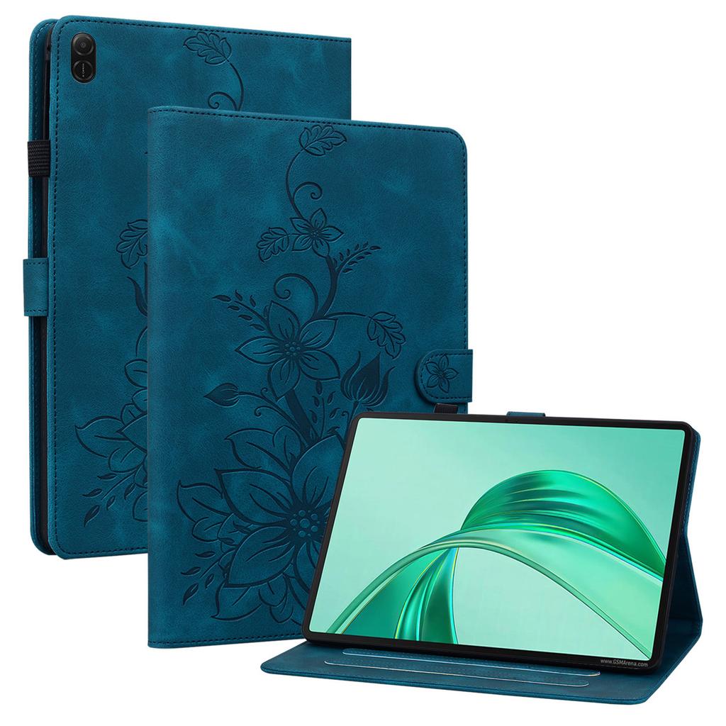 Für Honor Pad X8a Hülle Lilienblumen-Prägung Kartenfächer Leder Tablet-Hülle