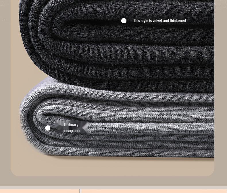 Septwolves Men's Velvet Thick Thermal Underwear Set, Autumn/Winter, Round Neck, Cold-Proof.