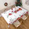Christmas Poinsettia Holly Berry Tablecloth for Table Decor Washable Winter Xmas Kitchen Dining Tablecloth Christmas Decoration