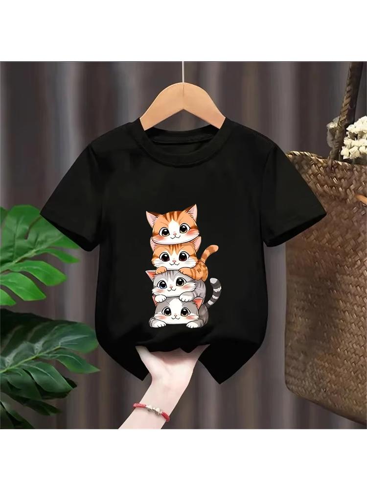 Kids Girls Just a Girl Who Loves Cats Graphic TShirt Soft Cotton Crew Neck Tee Casual Summer Wear for School Playdf0020