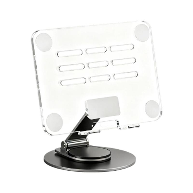 

Adjustable Multiple Angle Tablet Holder Featuring Metal Frame And Clear Acrylic Base For Stable Viewing