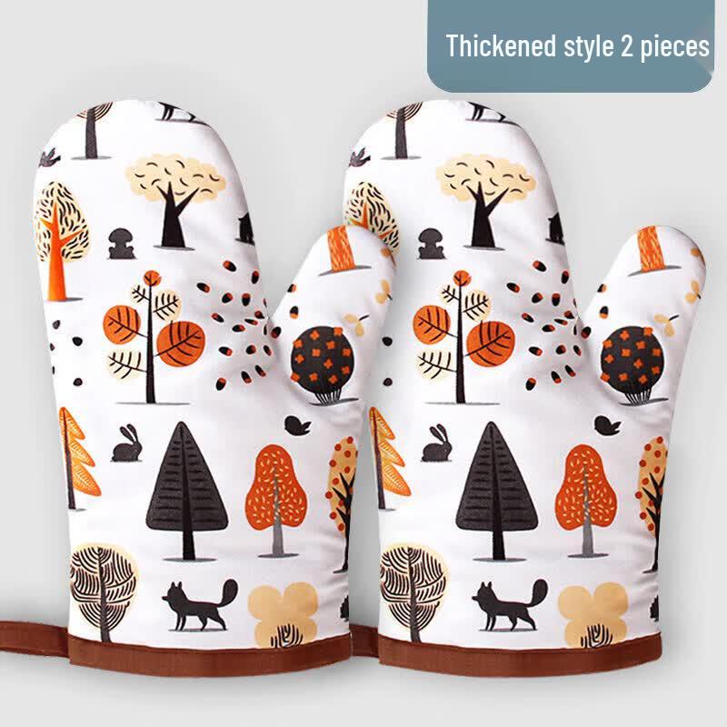 Qiwei Thickened Leather Heat-Resistant Oven Mitt