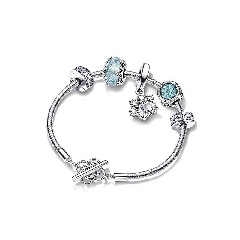 Pandora Gemstone decorated bracelet women's silver ZT2688
