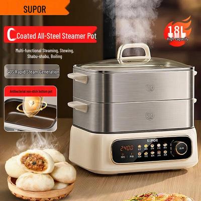 SUPOR 18L Intelligenter Elektrischer Dampfgarer & Multi-Kocher aus Edelstahl