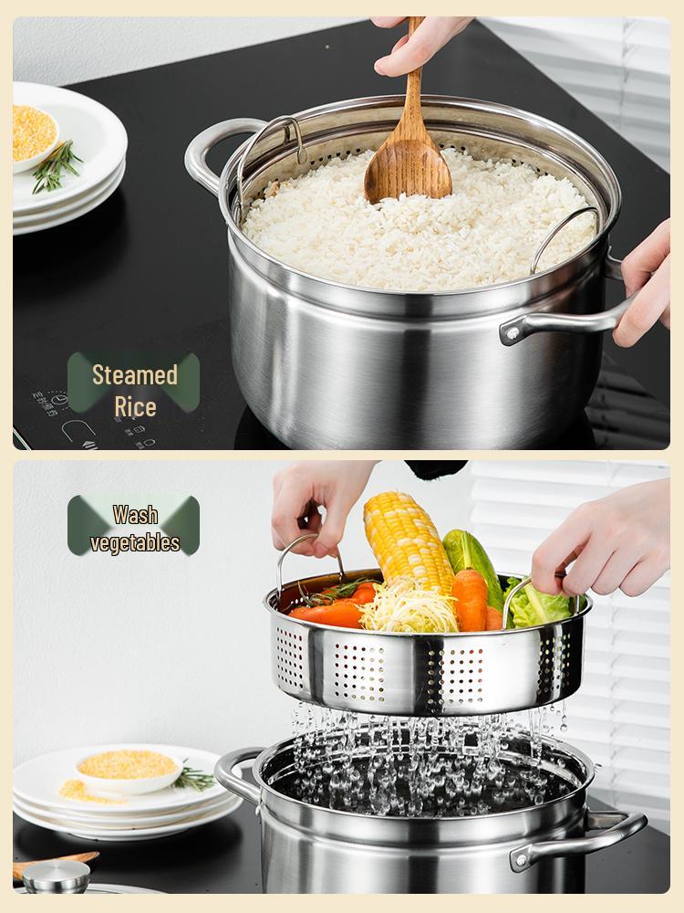 304 Stainless Steel 1-Layer Multi-Use Steamer Pot: Home Rice and Sugar Cooking