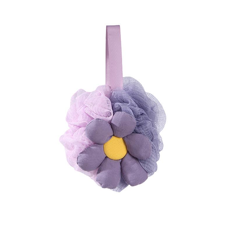 

Bath Flower Shower Loofah Reusable Body Scrubber Exfoliating Mesh Bath Accessories For Kids Adults Lanyard Included Soft PE
