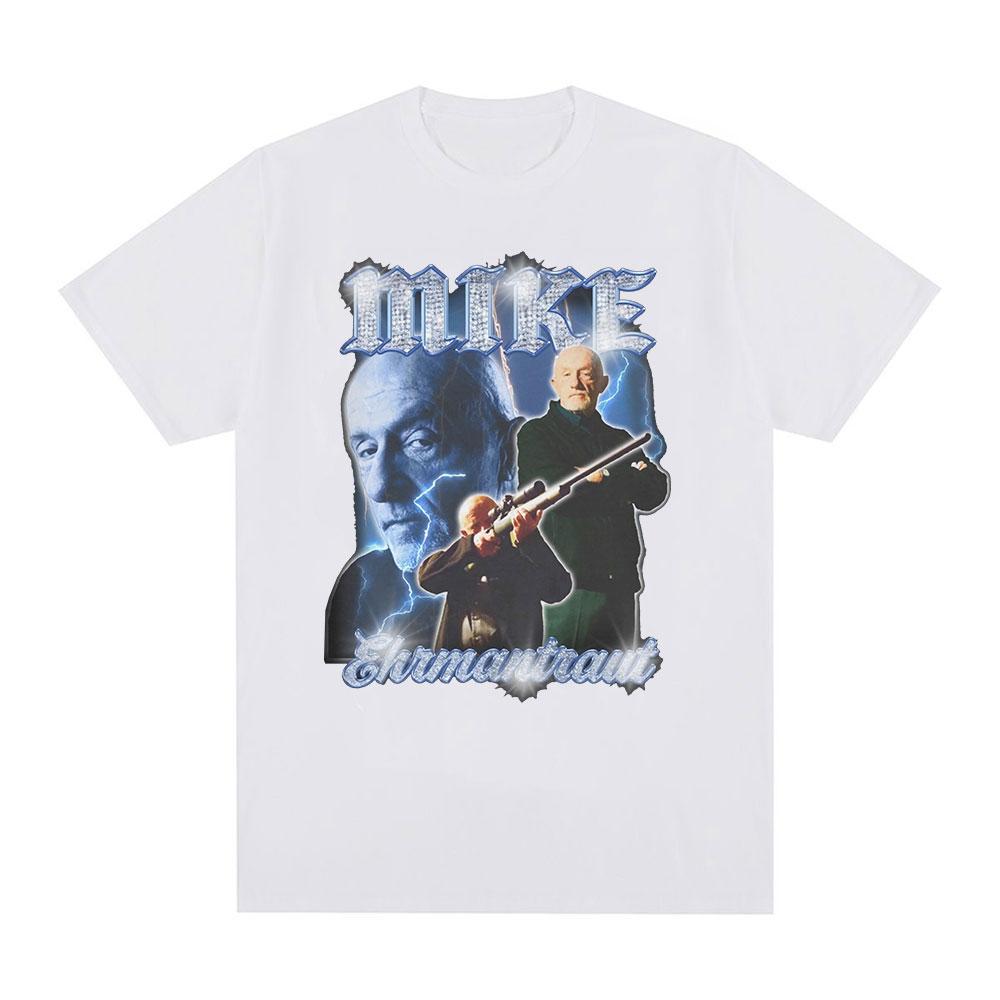 Mike Ehrmantraut Breaking Bad T Shirt Better Call Saul Graphic Print T-shirts Men's Vintage Cotton Short Sleeves Gothic T Shirts