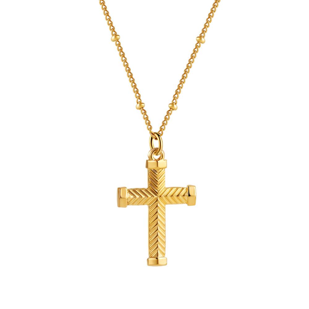 

New Trendy Gold Color Cross Butterfly Snake Pendant Necklace for Women Creative Chain Collar Neckalces Stainless Steel Zircon 45cm