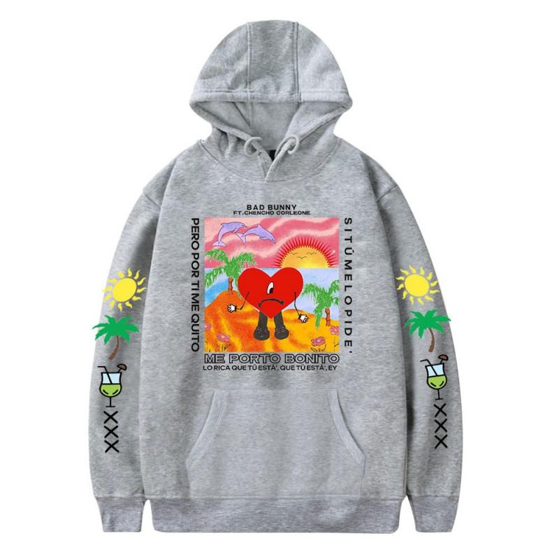 Bad Bunny Graphic Print Unisex Oversized Crewneck Sweatshirt Casual Long Sleeve Hoodie Fall