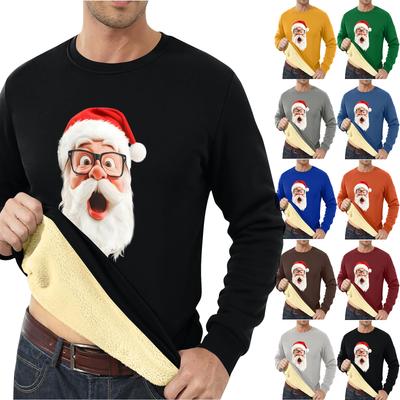 Herren Sweatshirt Weihnachts-Shirt Langarm Lustig Feiertags Rundhals Weihnachten Oberteile