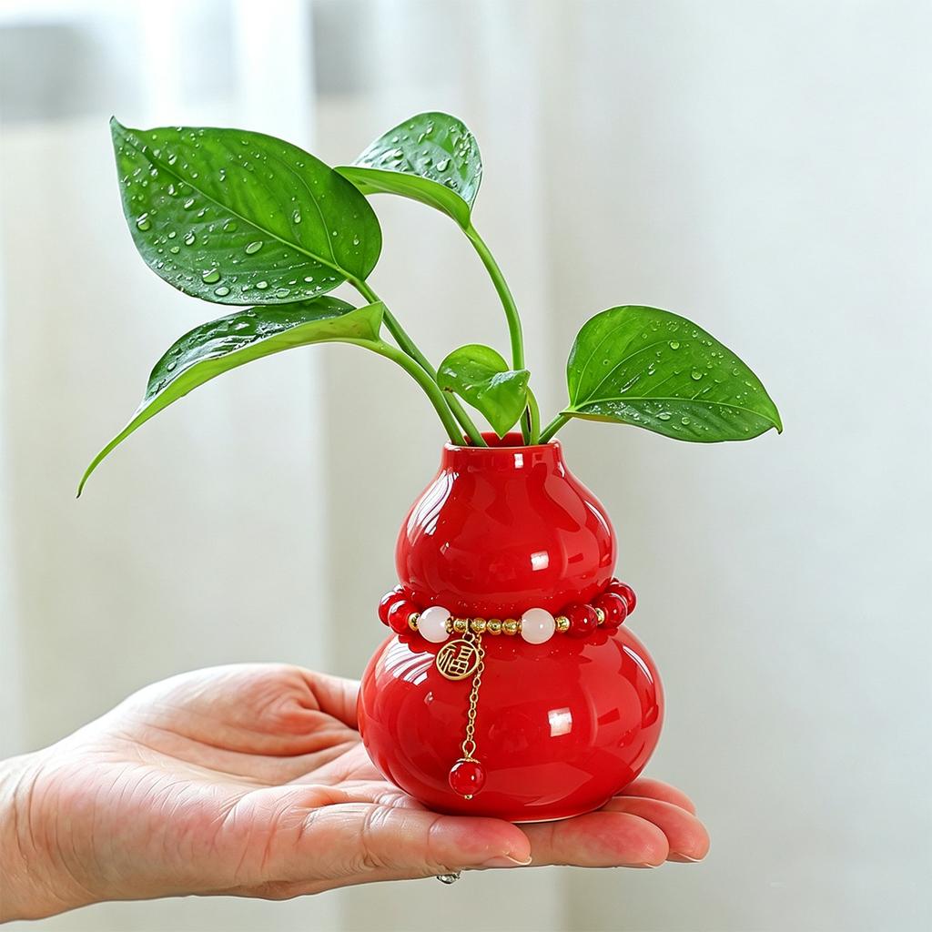 Creative Ceramic Colorful Small Gourd Vase Artful Decoration Mini Ornament Desktop Decoration