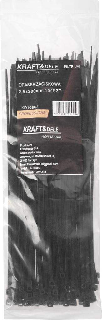 Nylon cable tie 2.5x200 100 pcs KD10863