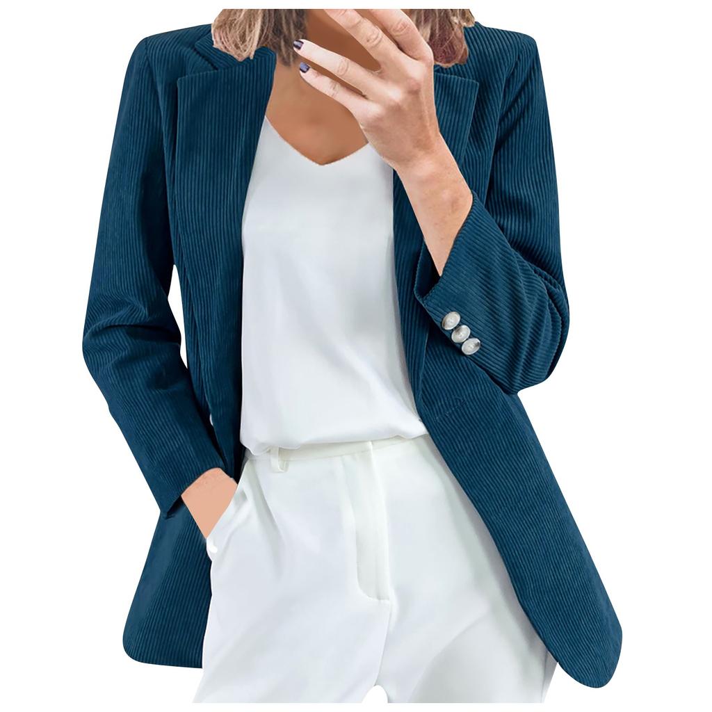 Damen Cordhemd Langarm Knopfbluse Casual Oversize Jacke Mantel