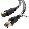 LAN Cable 3M CAT8 Soohut Mesh LAN Cable Category 8 High Speed ??40Gbps/2000MHz CAT8 Compliant Ethernet Cable Shield Modem Router Compatible with Switc