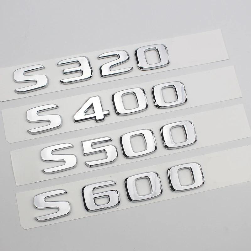 

3D ABS Chrome Logo S320 S350 S400 S450 S500 S550 S580 S600 Emblem Letters Car Trunk Badge For Mercedes S W222 W223 Accessories AMG (Trunk Letters)