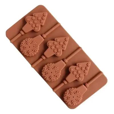 Christmas Creative Diy Shape Tree Snowflake Lollipop Shape Silicone Chocalate Ice Cake Mold Diy Kitchen Baking Mould Accessories