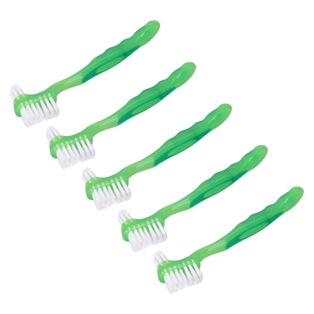 5pcs Denture Brush Set Professional Travel Portable Double Sided False Teeth Cleaning Brush for Elderly