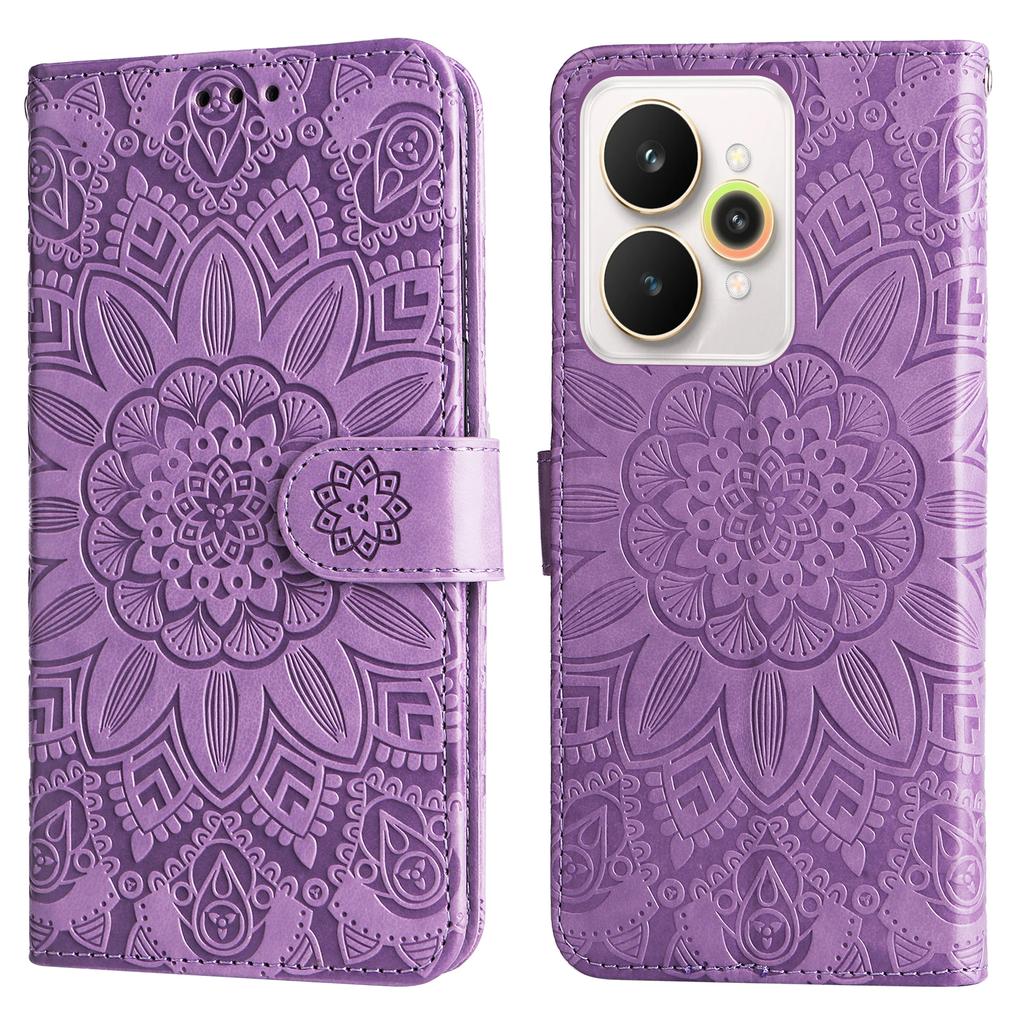 For Realme 15 Pro 5G/Realme 15 5G Case Sunflower Imprint Leather Wallet Phone Cover