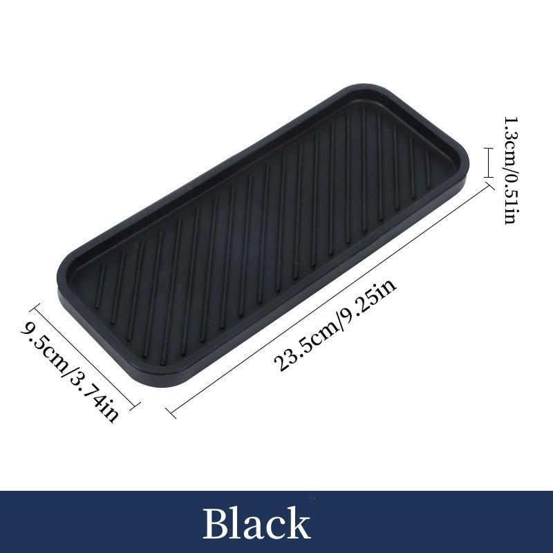 Silicone Drain Tray Soap Pad Bathroom Countertop Storage Tray Draining Pad Kitchen Sink Sponge Holder Soap Dispenser Tray