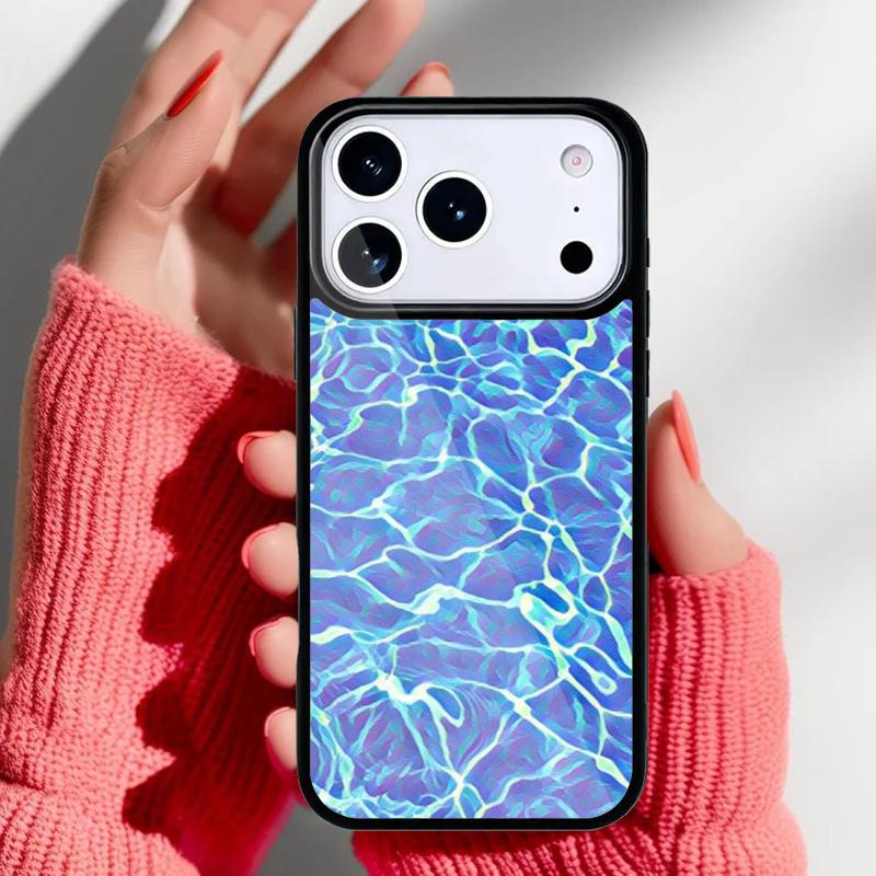 Water Pattern Pool Summer Phone Case for iPhone 17 Air 16e 15 14 13 Pro Max Back Cover for 12 11 Pro Coque