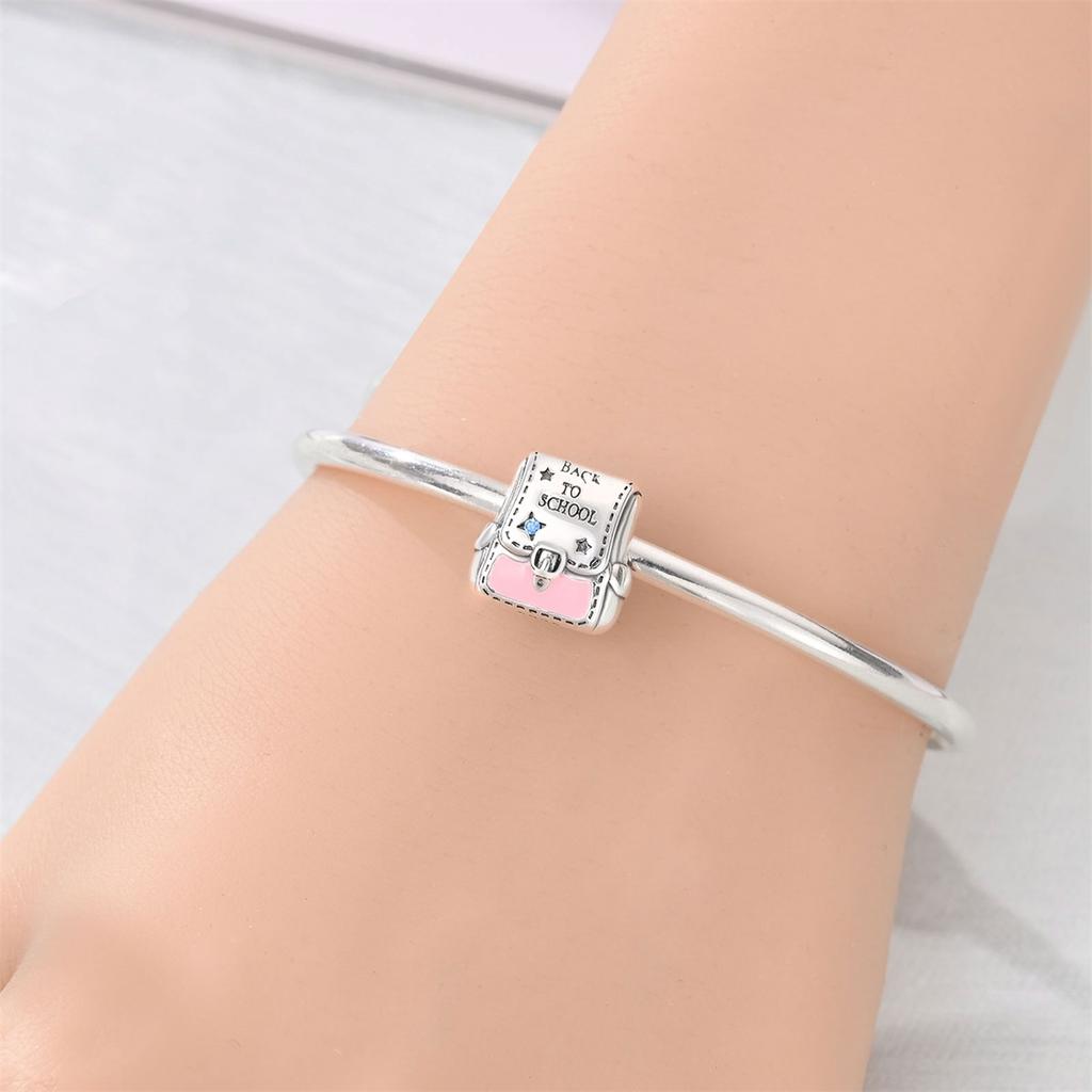 Back To School Copper Charms Bag Earphone Magic Cube Watch Games Console Bead Pendant Fit Bracelet Necklace Jewelry