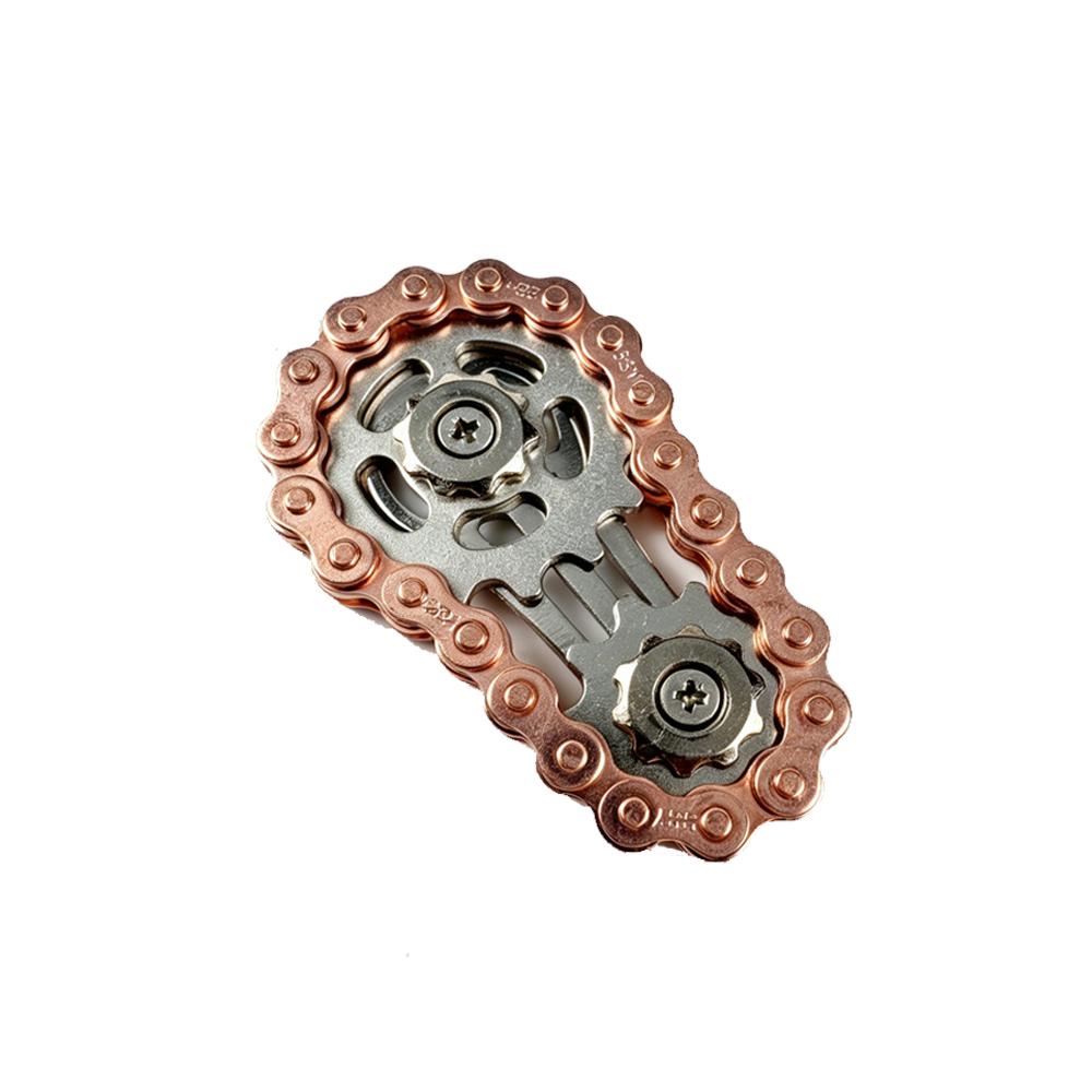 Engranaje de Volante de Metal Cadena Giroscopio Giroscopio de Punta de Dedo Piñones Juguetes Fidgets Juguetes Anti-estrés para Moverse Spinners de Dedo Juguetes de Ejercicio para Dedos Navidad