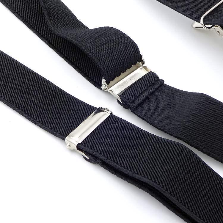 2.5cm Black Women's Suspenders - Versatile Elastic Y-Back with Three Clips, Korean Style