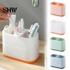 Office Supplies Storage Organizer Desktop Pen Holder, Compartments Thickened Plastic Organizer, Macaron Cute Desk Accessories for Girls Color Vertical