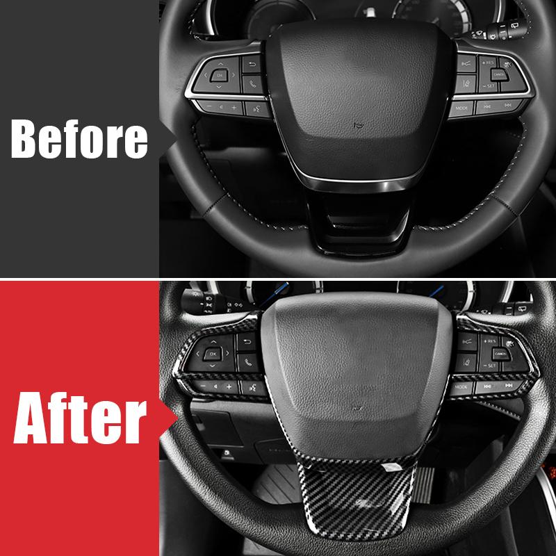 For Toyota Highlander XU70 Kluger 2024 Hybrid ABS Car Steering Wheel Panel Switch Button Cover Trim Stickers
