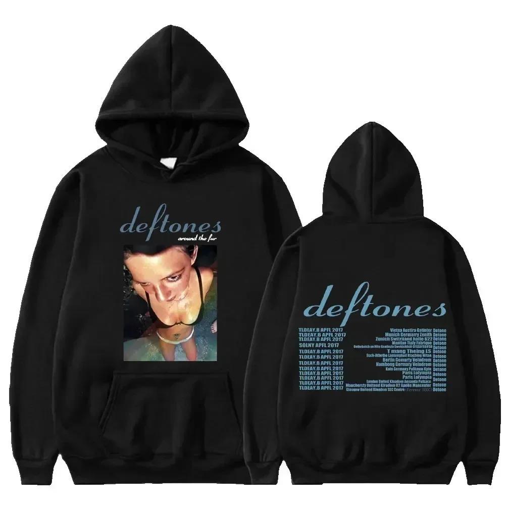 New Deftones Fashion Prevalent Print Hooded Women Plus Size Hoodies Retro Punk Sweatshirt  Personality Streetwear