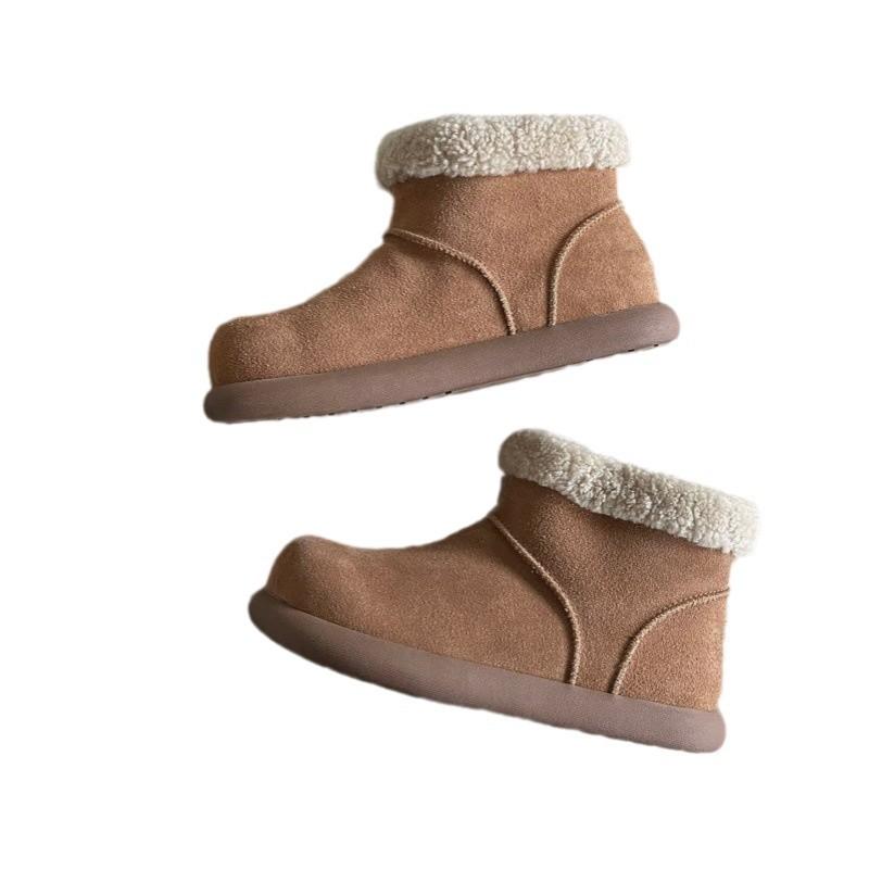 Sangpo snow boots women's 25 winter new small potatoes ugly cute big head short boots thick-soled piled thickened warm cotton shoes