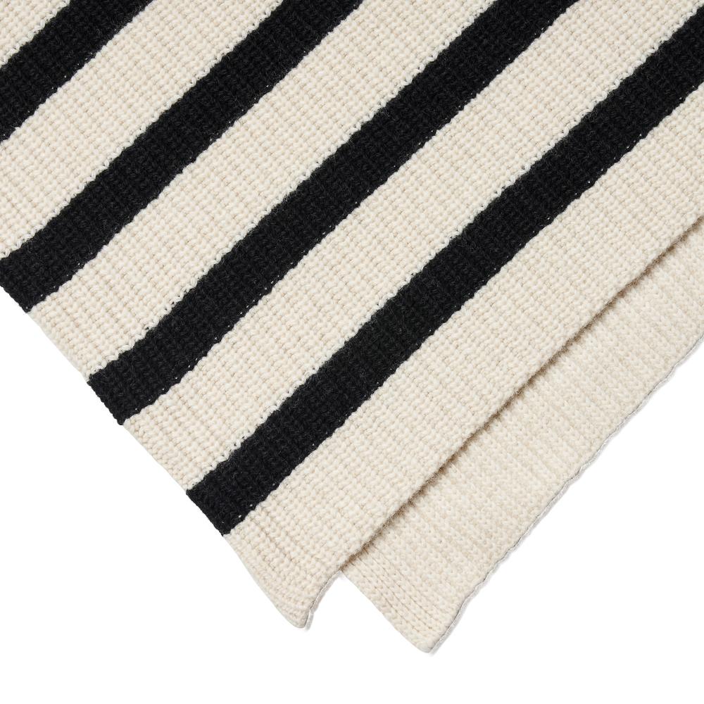VERNO [Casual] Stripe Half Zip-Up Knit White