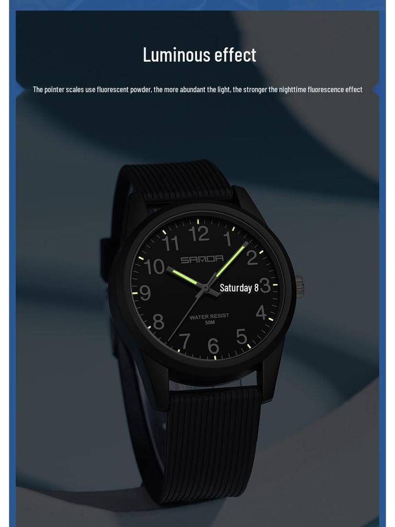 Sanda Creative Calendar Wristwatch for Students – Versatile Fashion Dial for Men & Women