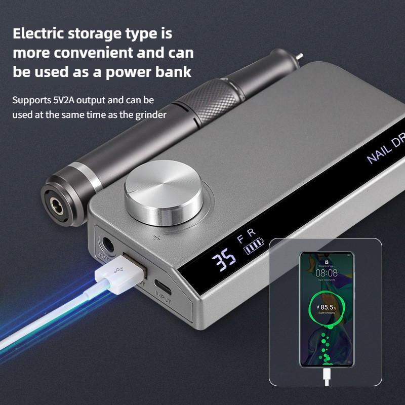35000RPM Electric Nail Polisher Professional Nail Salon Nail Grinding Machine Portable Rechargeable Manicure Equipment
